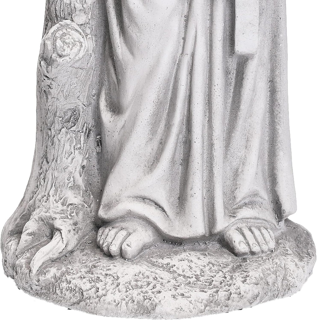 St Francis Garden Statues 31 Inch Saint Francis of Assisi Catholic Christian Yard Decor Lawn Garden Patio Outdoor Sculptures Magnesium Oxide Stone Grey Garden Art Decorations
