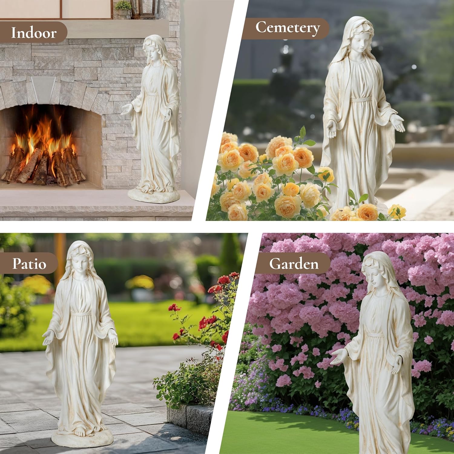 Virgin Mary Statue Outdoor, 30'' Religious Garden Statue, Blessed Mother Outdoor Statue, Virgen De Guadalupe Statues, Large Outdoor Garden Statues, Sculptures Decorations Home Yard Patio