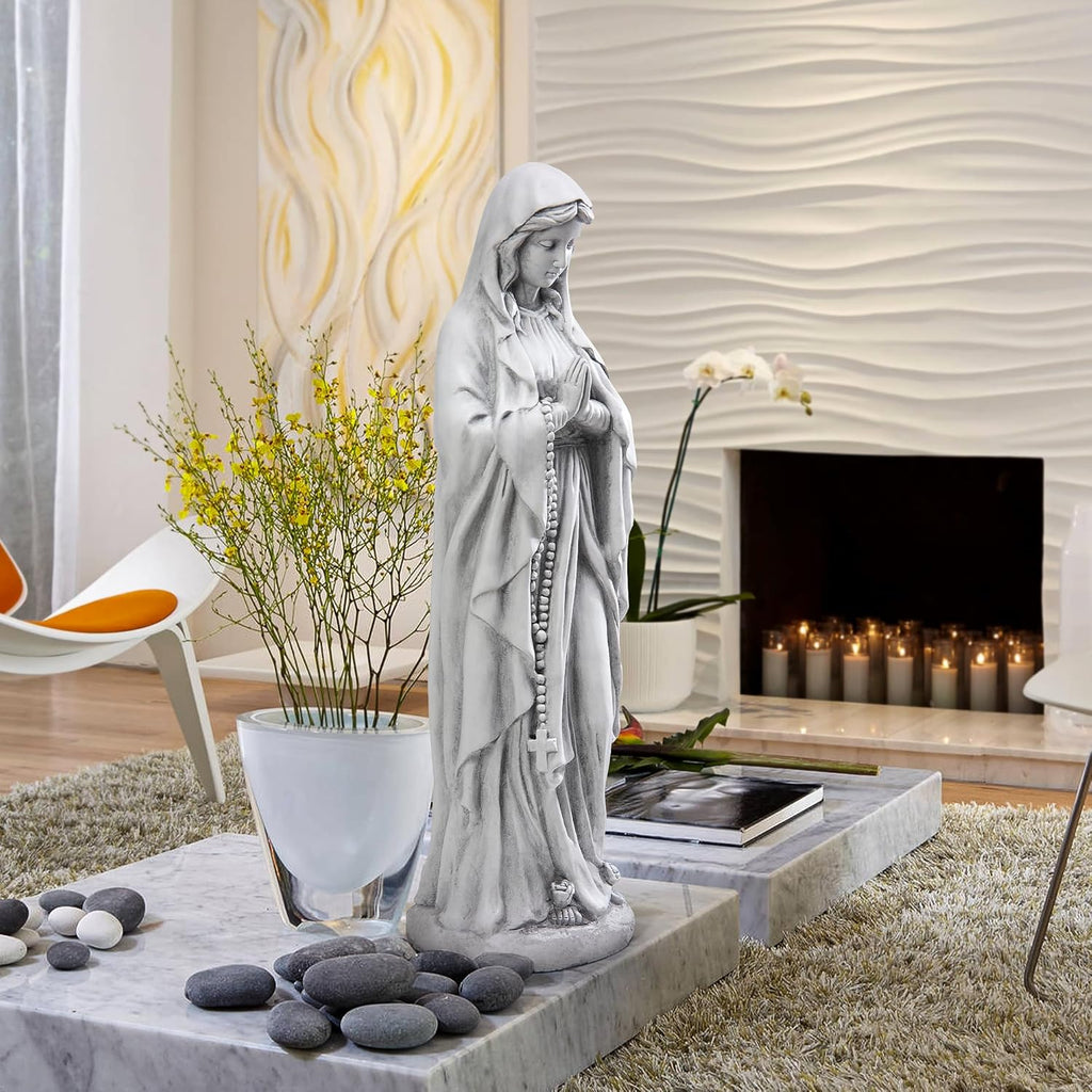 Virgin Mary Praying Statue 29.9 Inch Tall Outdoor Garden Religious Decorations Statue Clearance for Home Yard Patio Lawn Hallway Decor Sculpture Magnesium Oxide Stone