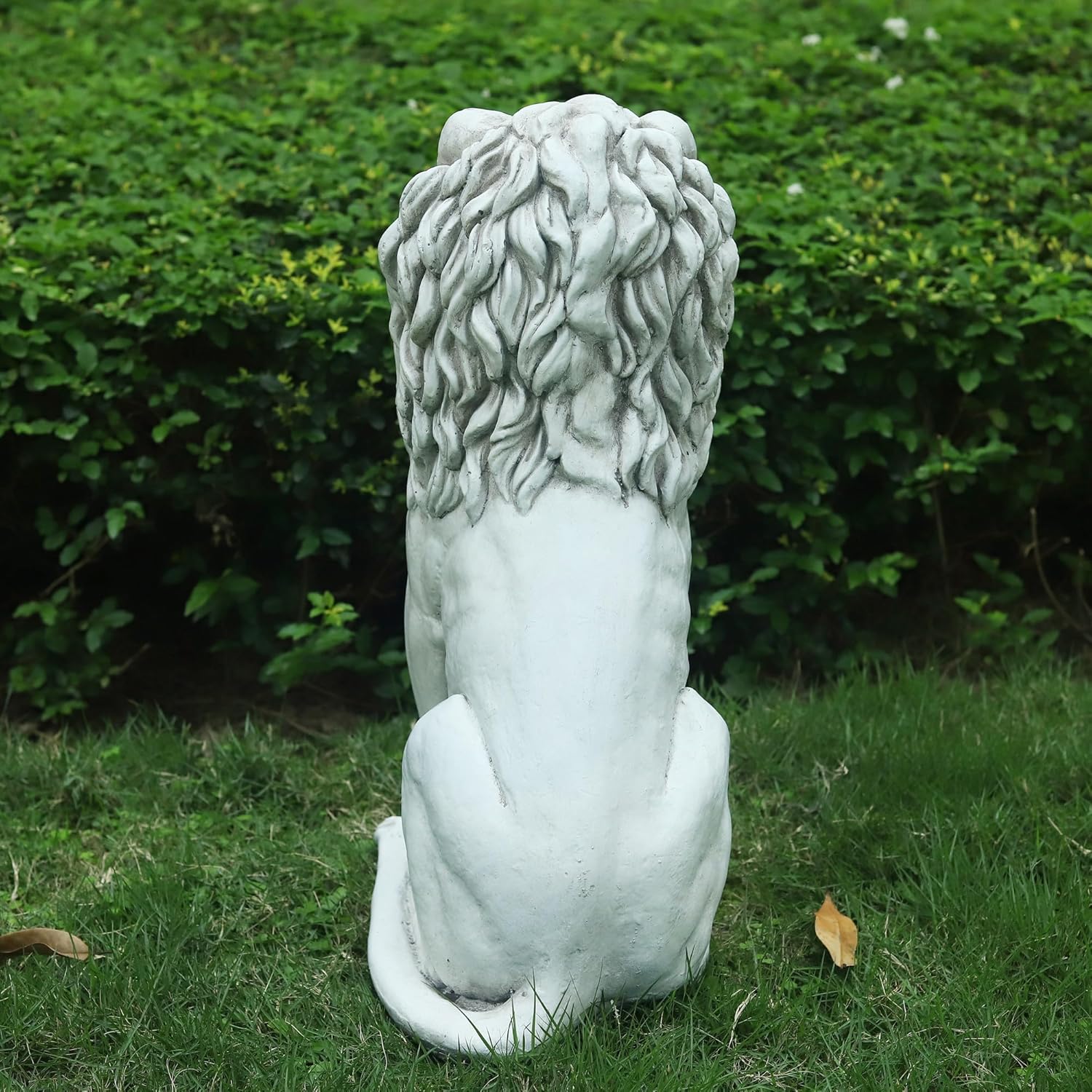 Lion Statue Outdoor Large 23''H Garden Statues MGO Outdoor Statue Guardian Lion Statues Home Decor Garden Decorative Outdoor Sculpture Patio Yard Lawn Decor, White