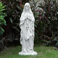 Virgin Mary Statue 31.49 Inch Religious Garden Statue Solar Mary Statue Outdoor Yard Patio Deck Home Entryway Hallway Sculpture