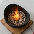 Heart Soars Tabletop Fire Bowl (Magnesium Oxide) -（no alcohol） Portable Mini Tabletop Fire Pit with Burner, Extinguisher, Pebbles & Rain Cover for Indoor/Outdoor Home Decor, Patio, Parties
