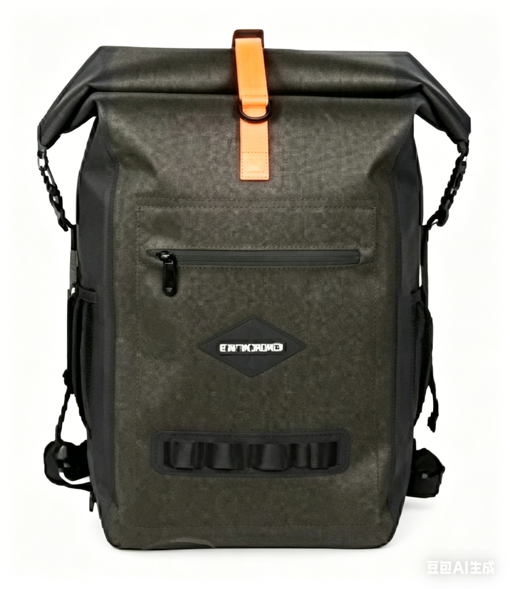 Outdoor Waterproof Backpack, 26L, Lightweight, PVC, Roll-Top Closure, Adjustable Padded Shoulder Straps, for Cycling, Hiking, and Travel