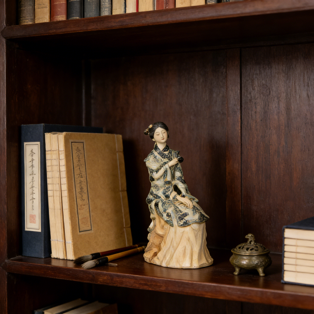 Heart Soars Chinese Traditional Lady Figurine Sculpture, Decorative Art Statue, 11x8.5x31 CM