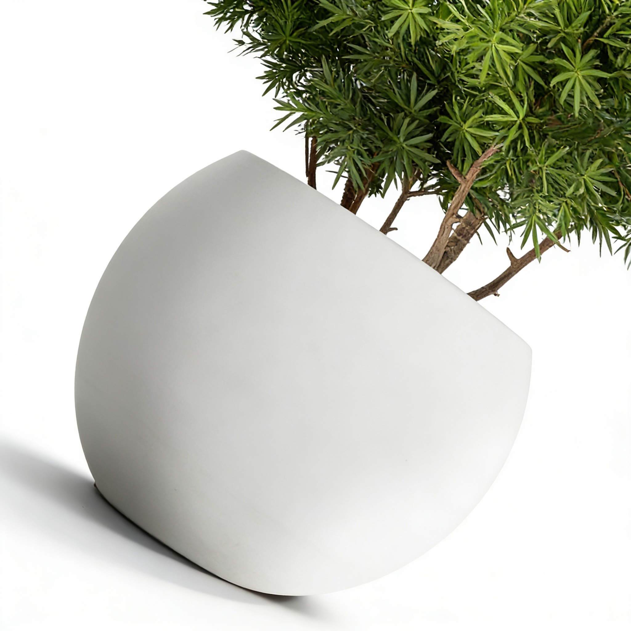 Heart Soars Modern Round Planter Pot, White, Smooth Finish, 17x17x13 Inches, Indoor Outdoor Garden Decor