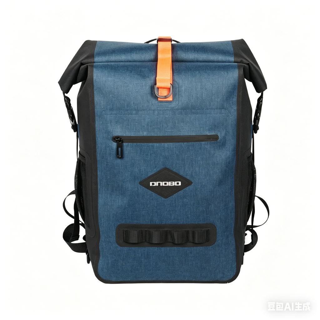 Outdoor Waterproof Backpack, 26L, Lightweight, PVC, Roll-Top Closure, Adjustable Padded Shoulder Straps, for Cycling, Hiking, and Travel