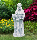 St Francis Garden Statues 31 Inch Saint Francis of Assisi Catholic Christian Yard Decor Lawn Garden Patio Outdoor Sculptures Magnesium Oxide Stone Grey Garden Art Decorations