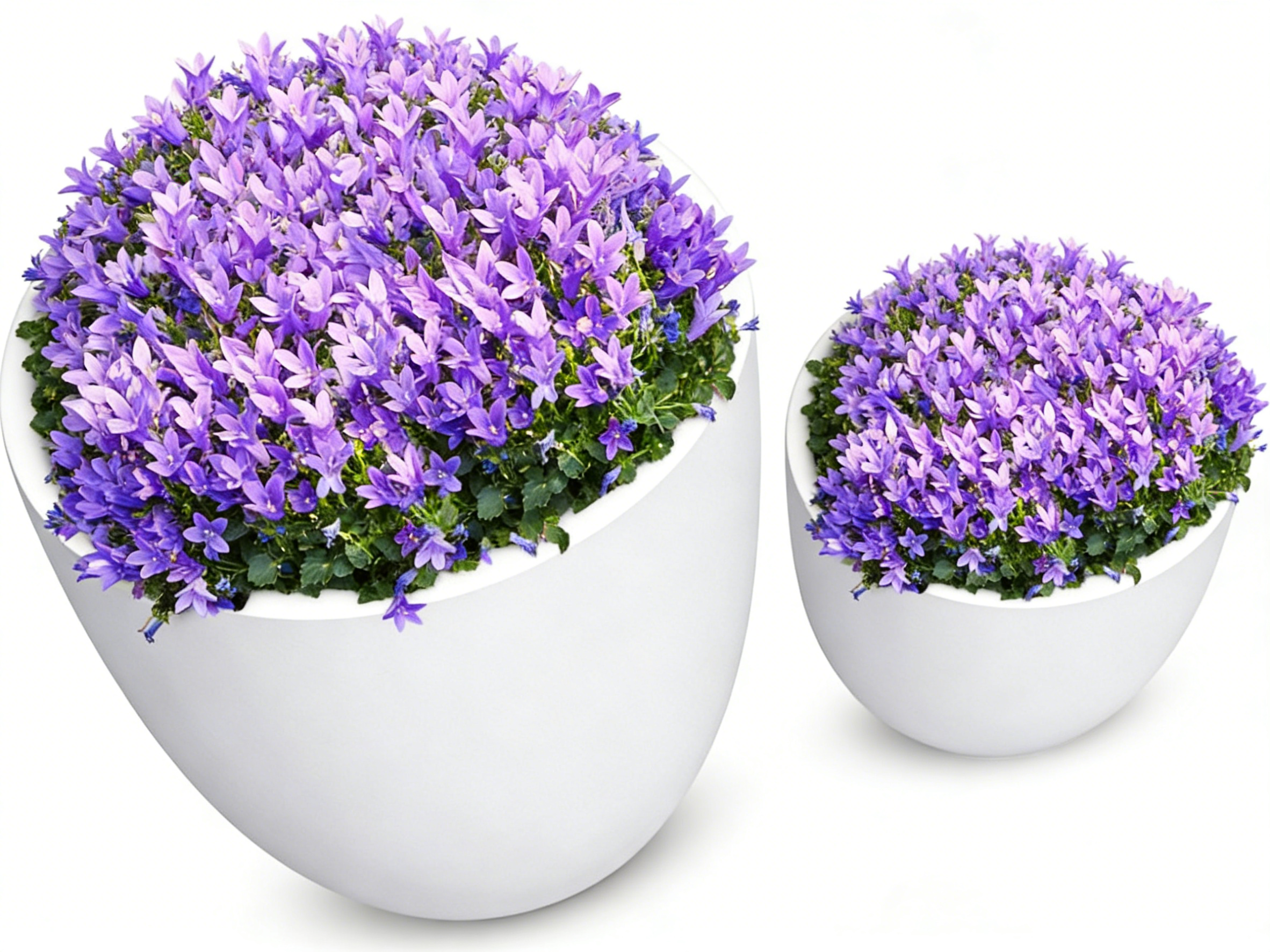 Heart Soars Smooth Round Planters Set of 2, White, Magnesium Oxide, Large 17.7x17.7x16.9 Inches and Medium 13.8x13.8x12 Inches