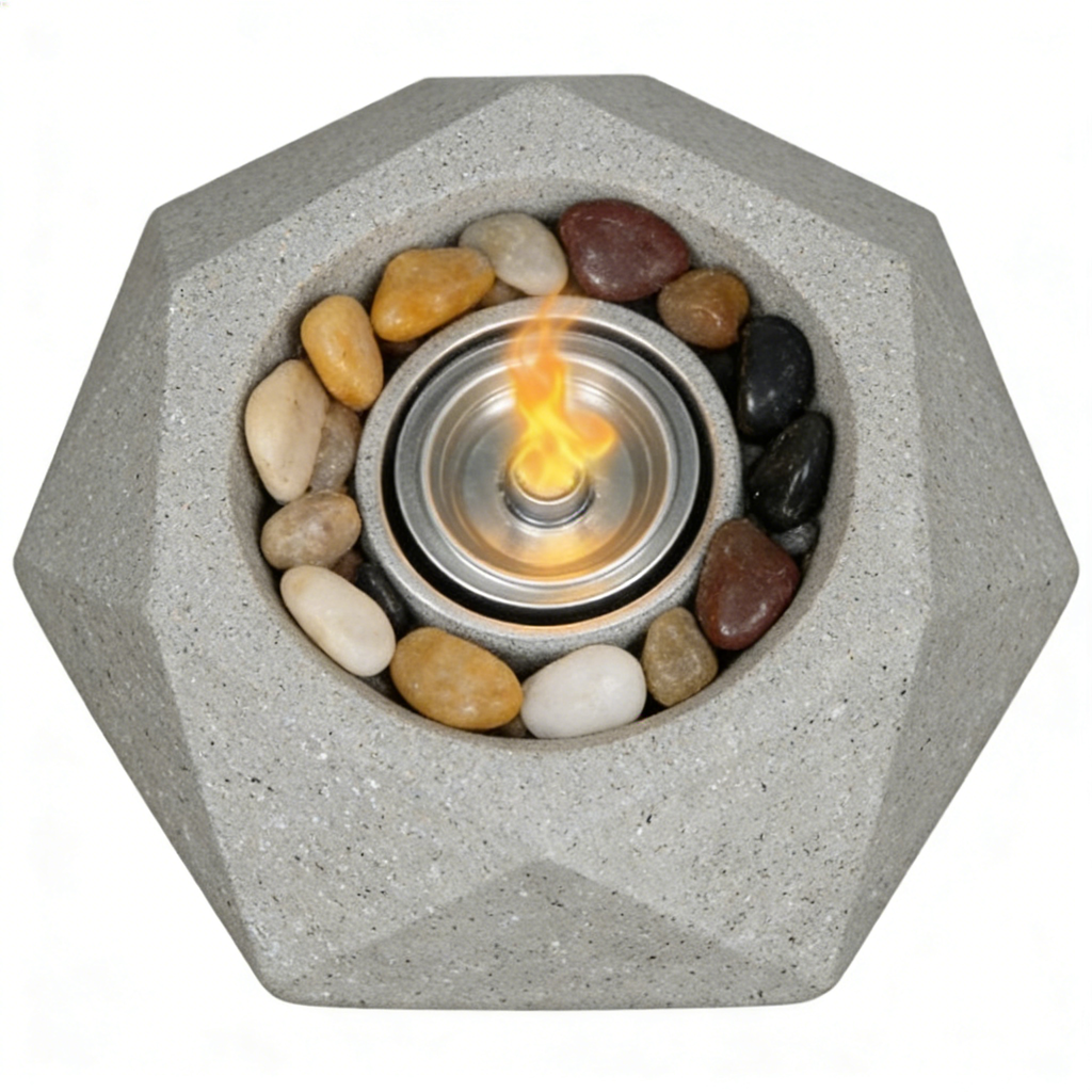 Modern Black Tabletop Fire Bowl（no alcohol） – 29x25x12.5cm Portable Ethanol Fire Pit
