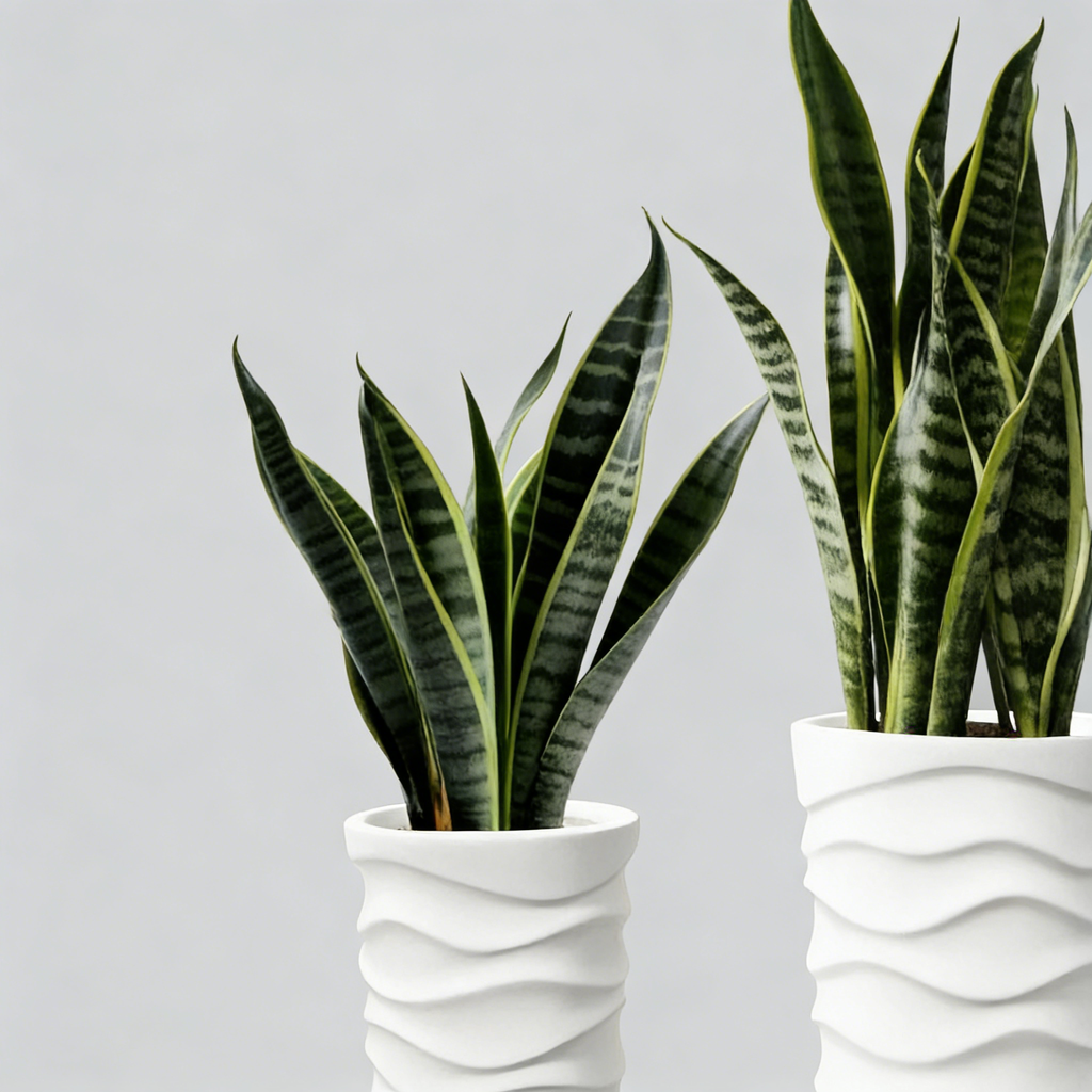 Heart Soars Modern White Wave Textured Tall Planter Set, Magnesium Oxide Material, 2 Piece Indoor Outdoor Flower Pot, Large 10x10x18 Inch and 12x12x20 Inch