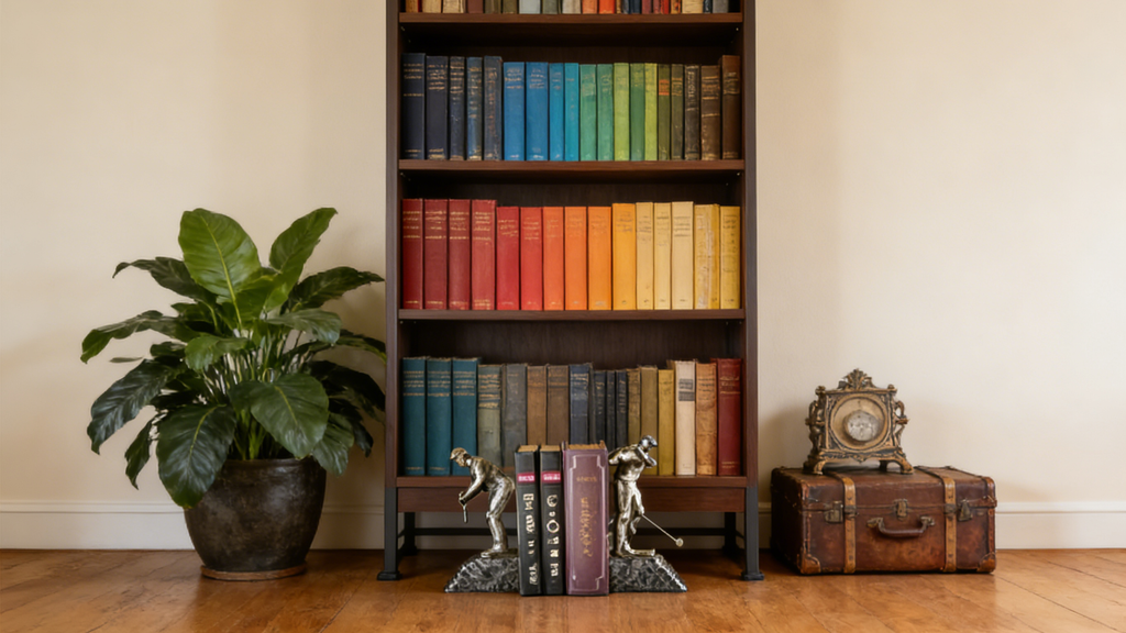 Heart Soars Golfer Sculpture Bookends, Bronze Finish, Decorative Figurine Set, 9.5x8x26.5 CM, Sports Theme Home Decor