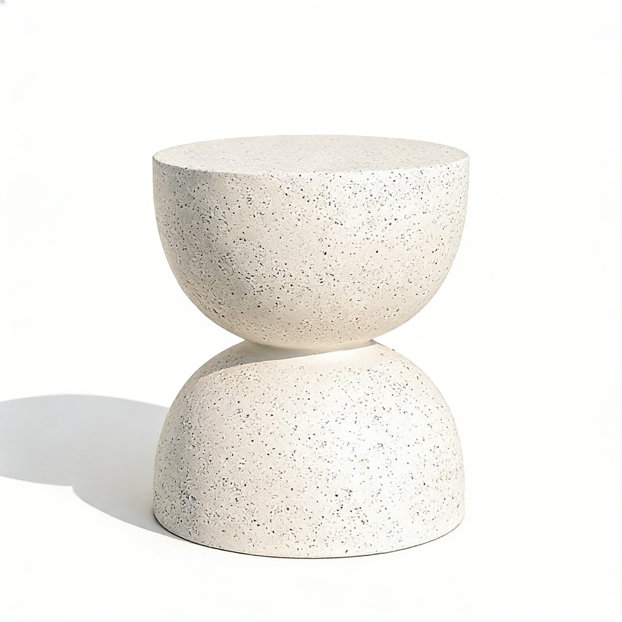 Heart Soars MGO Side Table, Modern Outdoor Accent Table, White Speckled Finish