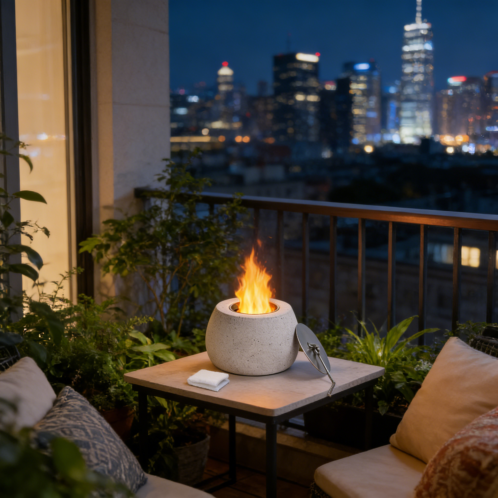 Petite Round Concrete Tabletop Fire Bowl（no alcohol）