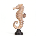 Heart Soars Seahorse Sculpture Figurine, Decorative Coastal Home Decor, Beige with Black Base, 10.4 x 3.1 x 5.1 Inches