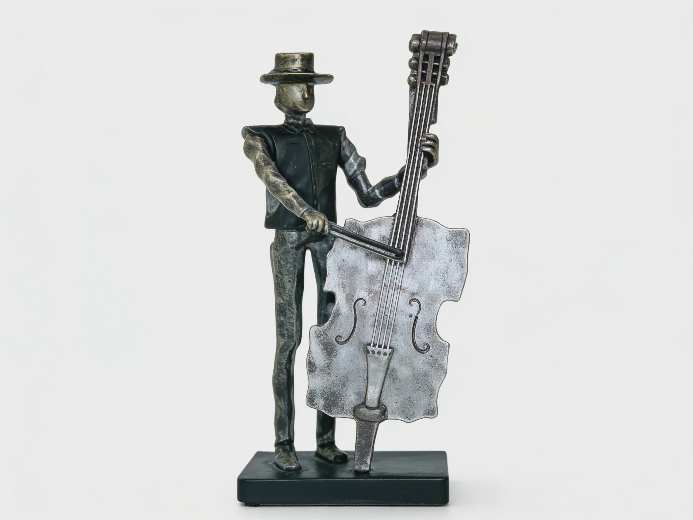 Heart Soars Musician with Cello Sculpture Figurine, Metal Art Decor, 12.8x3x4.7 Inches